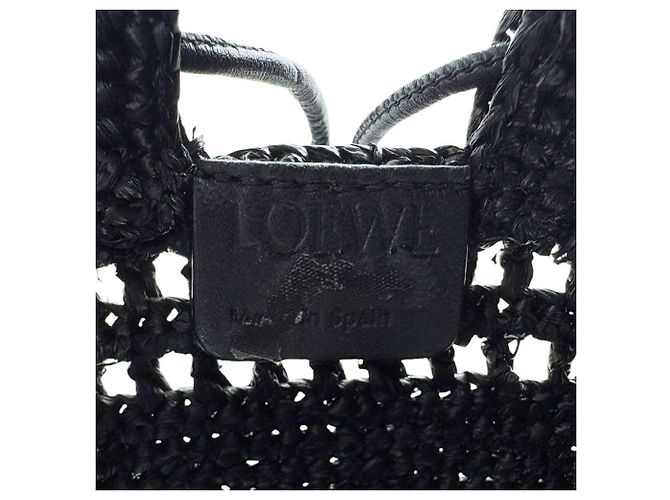 Bolso de hombro de rafia Loewe Negro - vista 12