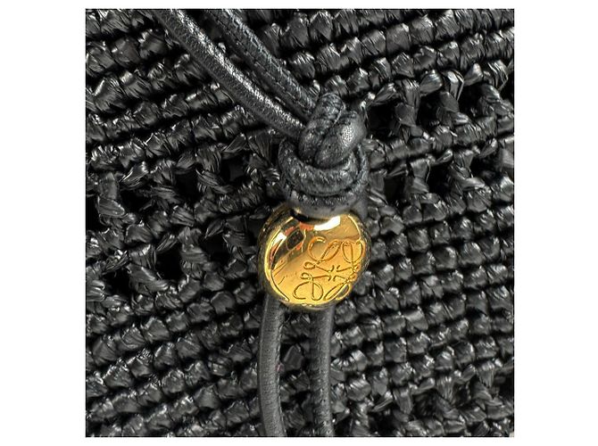 Bolso de hombro de rafia Loewe Negro - vista 13