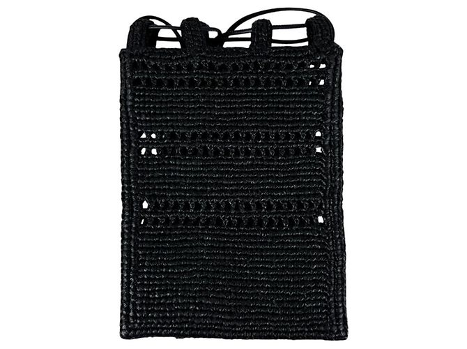Bolso de hombro de rafia Loewe Negro - vista 3