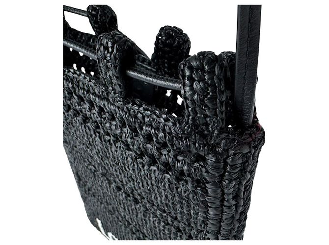 Bolso de hombro de rafia Loewe Negro - vista 6