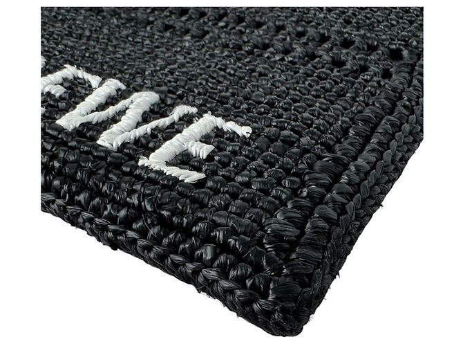 Bolso de hombro de rafia Loewe Negro - vista 8