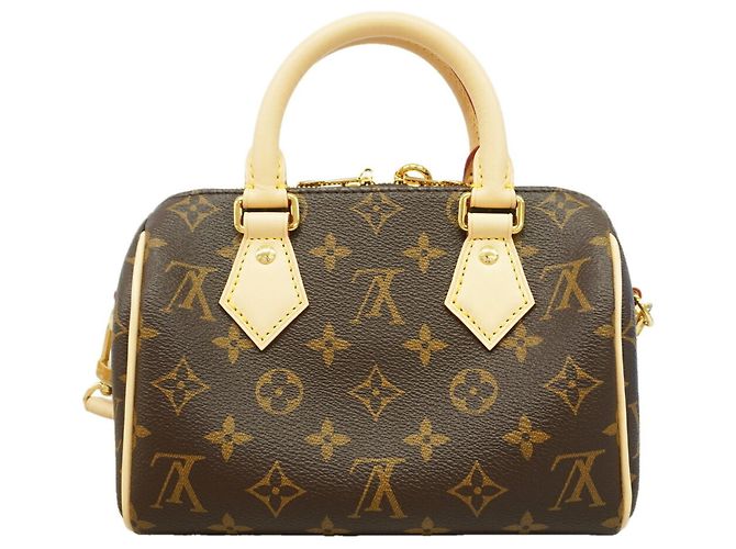 Borsa Louis Vuitton Monogram Speedy Bandoulière 20 Marrone Beige - vista 10