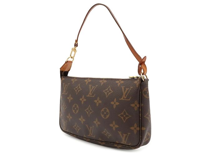 Louis Vuitton Monogram Pochette Accessoires Handbag Pouch Marrone Monogramma - vista 3