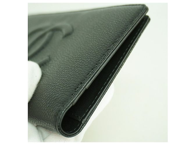 Cartera larga Chanel de piel de becerro granulada negra Negro - vista 5