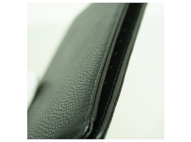 Cartera larga Chanel de piel de becerro granulada negra Negro - vista 7