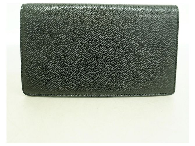 Cartera larga Chanel de piel de becerro granulada negra Negro - vista 8