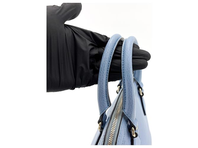 Borsa Convertible Dome Satchel Mini in Pelle Gucci Blu - vista 7