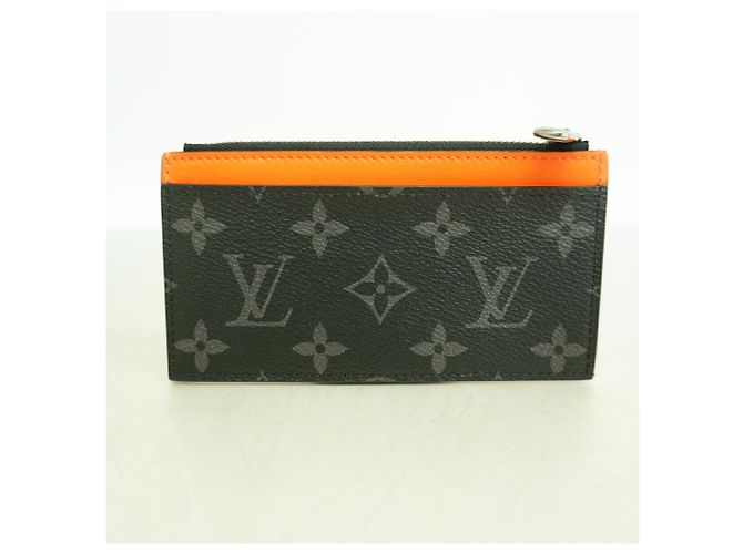 Tarjetero y monedero Louis Vuitton Monogram Eclipse Negro - vista 8