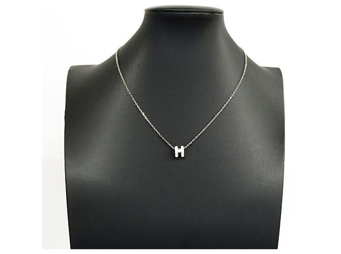 Hermès Colar Hermes Mini Pop H Prata Cru - vista 6