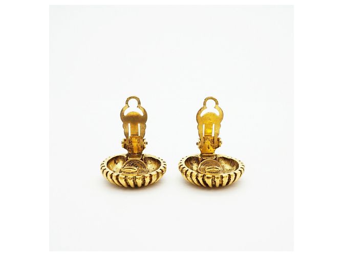 Chanel vergoldete Clip-Ohrringe Golden - Ansicht 7