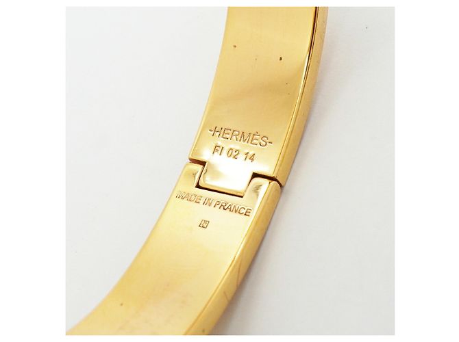 Bracciale Hermès Clic Clac PM GP Plated Gold Greige Donna D'oro Grigio - vista 5