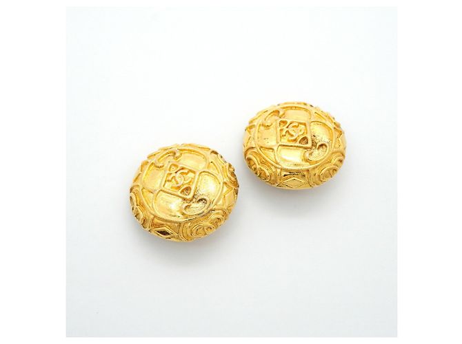 Chanel Gold Plated Clip Earrings Golden - view 2