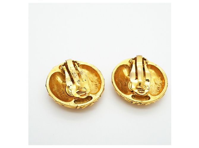 Chanel Gold Plated Clip Earrings Golden - view 7