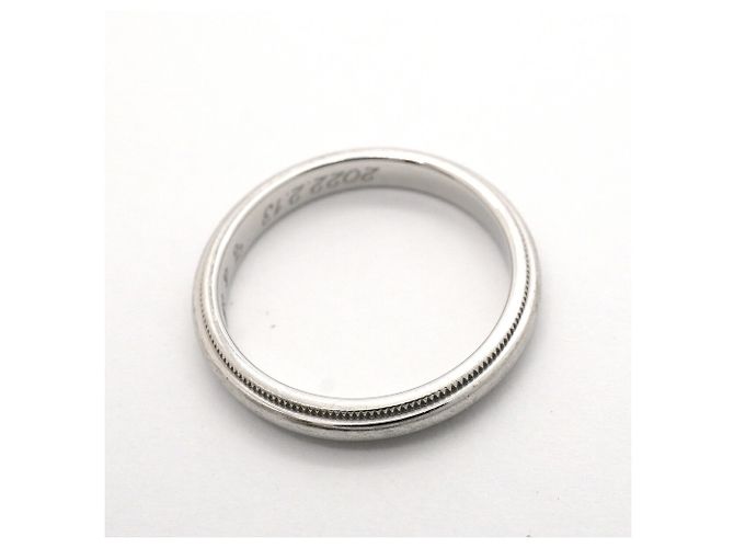 Autre Marque Tiffany & Co. Milgrain Band Ring aus Platin 950 - Ansicht 9