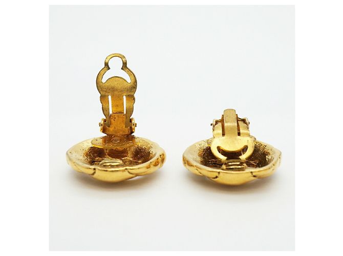 Pendientes de clip Chanel chapados en oro Dorado - vista 3