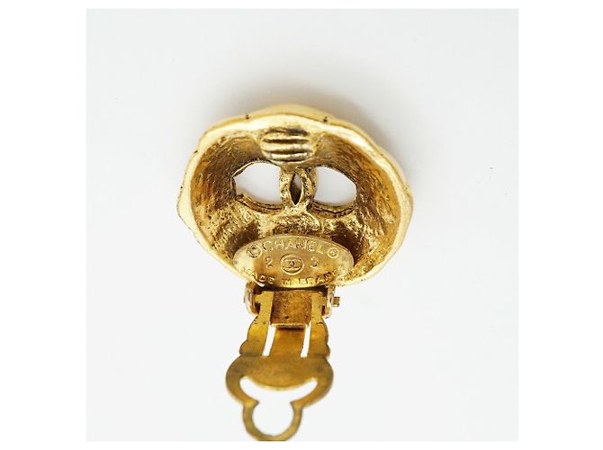 Pendientes de clip Chanel chapados en oro Dorado - vista 4