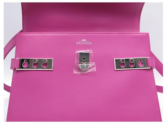 NUOVA BORSA A MANO DELVAUX TEMPETE MM IN PELLE ROSA BORSA A TRACCOLLA PURSE - vista 16