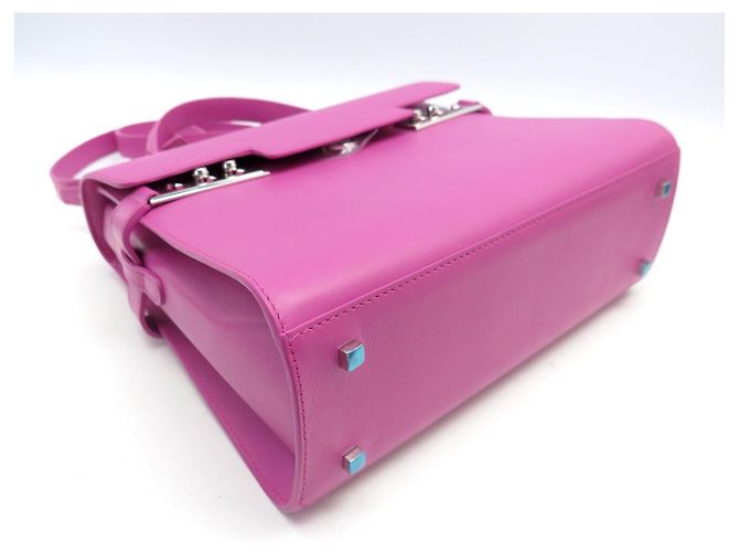NUOVA BORSA A MANO DELVAUX TEMPETE MM IN PELLE ROSA BORSA A TRACCOLLA PURSE - vista 3