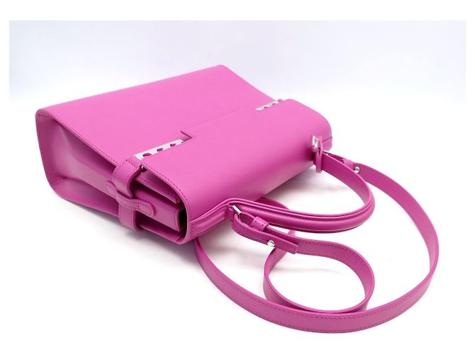 NUOVA BORSA A MANO DELVAUX TEMPETE MM IN PELLE ROSA BORSA A TRACCOLLA PURSE - vista 4