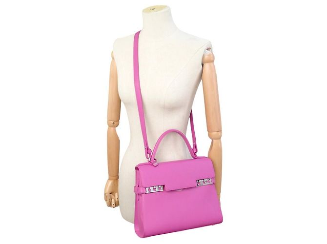 NUOVA BORSA A MANO DELVAUX TEMPETE MM IN PELLE ROSA BORSA A TRACCOLLA PURSE - vista 5