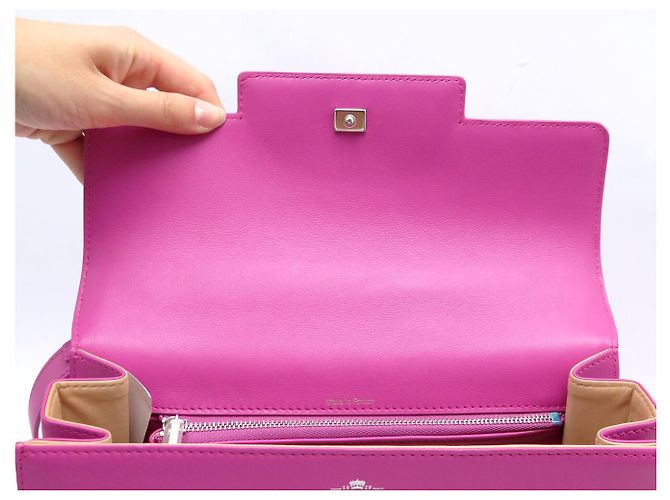 NUOVA BORSA A MANO DELVAUX TEMPETE MM IN PELLE ROSA BORSA A TRACCOLLA PURSE - vista 7