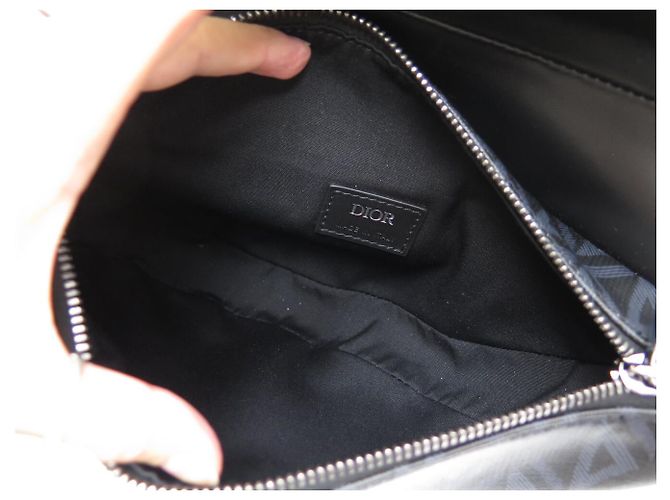 NUOVA BORSA CHRISTIAN DIOR SADDLE TOILE CD DIAMOND PELLE NERA BORSA A TRACCOLLA Nero - vista 7