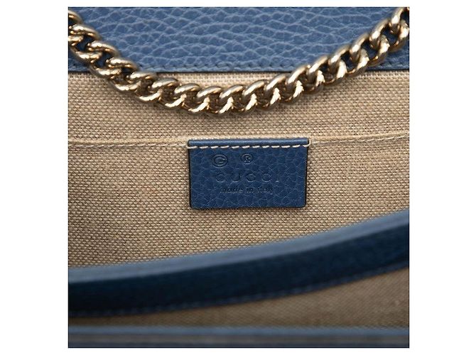Borsa a tracolla Gucci Interlocking G Chain Blu - vista 6