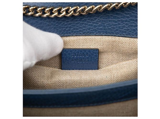 Borsa a tracolla Gucci Interlocking G Chain Blu - vista 7
