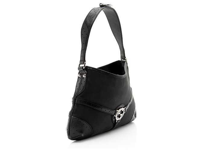 Borsa a tracolla media Gucci Canvas Reins Nero - vista 2