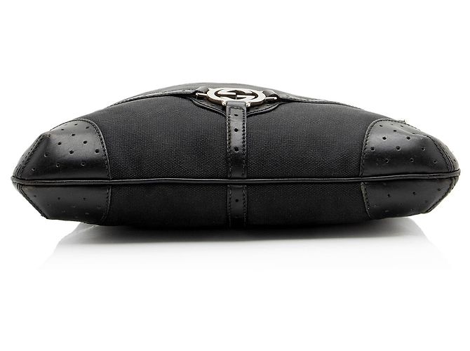 Borsa a tracolla media Gucci Canvas Reins Nero - vista 4