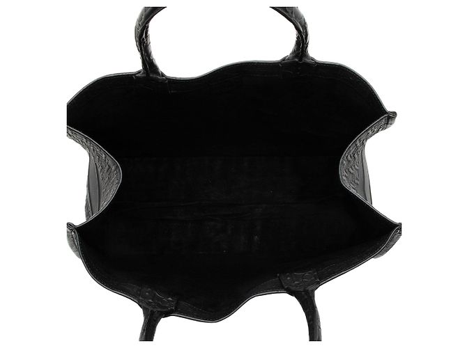 Autre Marque Book Tote Large in pelle di vitello goffrata Dior Oblique Nero - vista 7