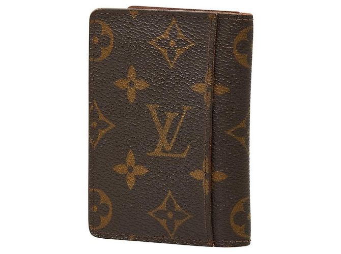 Louis Vuitton Porte Cartes Vertical Pass Case Castaño - vista 2