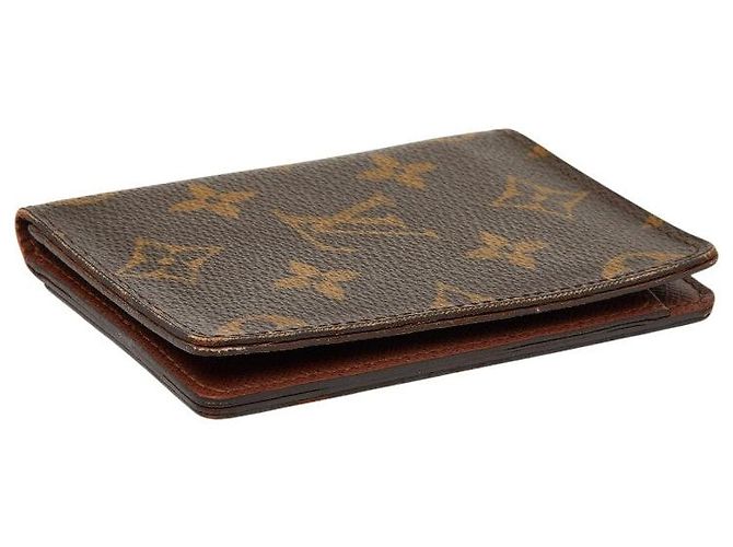 Louis Vuitton Porte Cartes Vertical Pass Case Castaño - vista 4