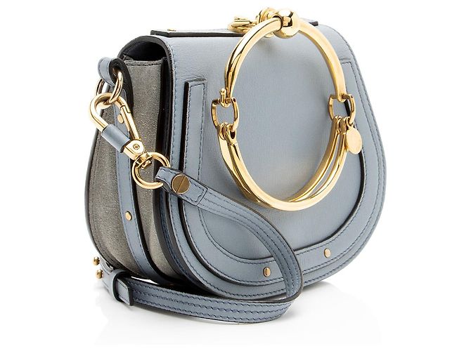 Chloé Bolsa de Pulso Nile Small em camurça de bezerro Chloe Azul - vista 2