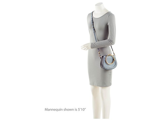 Chloé Bolsa de Pulso Nile Small em camurça de bezerro Chloe Azul - vista 5