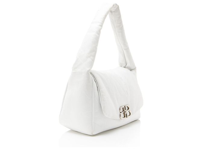 Borsa a spalla Monaco Medium in pelle di vitello Balenciaga Bianco - vista 2