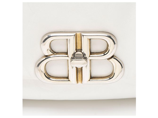 Borsa a spalla Monaco Medium in pelle di vitello Balenciaga Bianco - vista 9