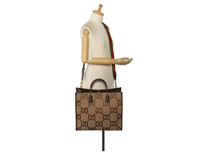 Borsa a tracolla 2WAY Gucci Jumbo GG Marrone Beige - vista 10