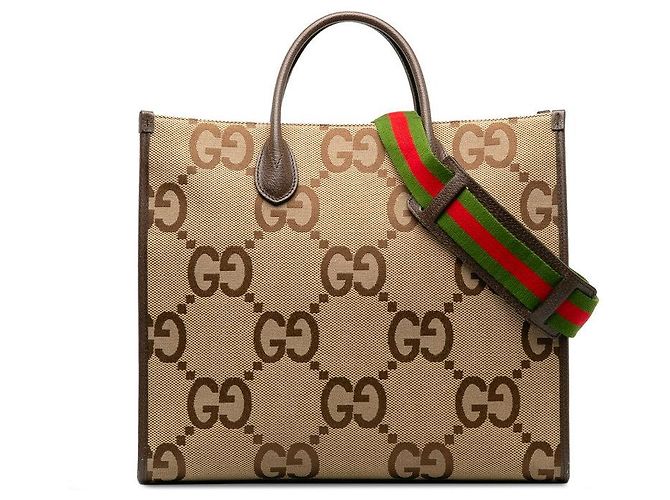 Borsa a tracolla 2WAY Gucci Jumbo GG Marrone Beige - vista 2