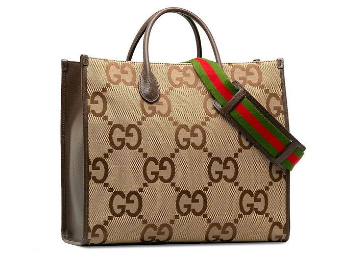 Borsa a tracolla 2WAY Gucci Jumbo GG Marrone Beige - vista 3