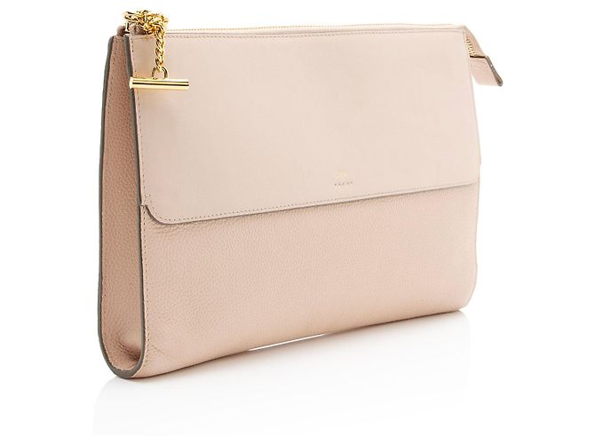 Chloé Clutch Joe Chloe de piel de becerro granulada Castaño Beige - vista 2