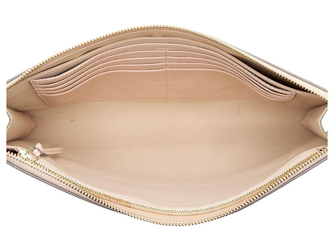 Chloé Clutch Joe Chloe de piel de becerro granulada Castaño Beige - vista 6