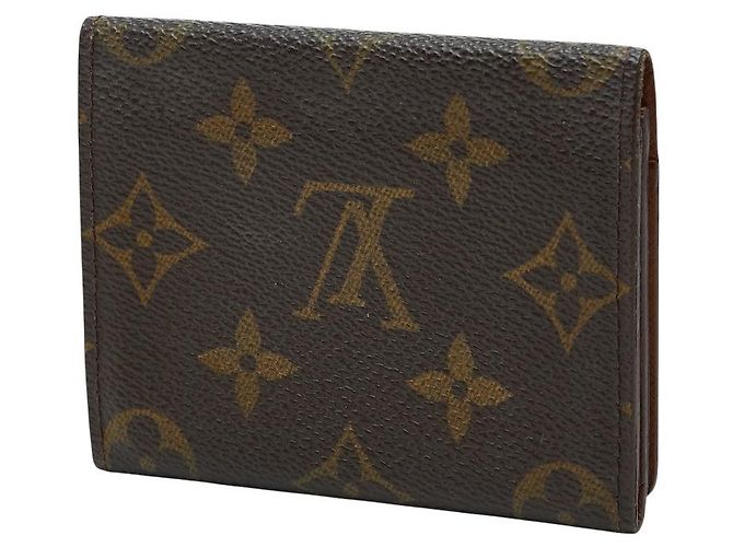 Louis Vuitton Monogram Enveloppe Carte de Visite Card Case Castaño - vista 2
