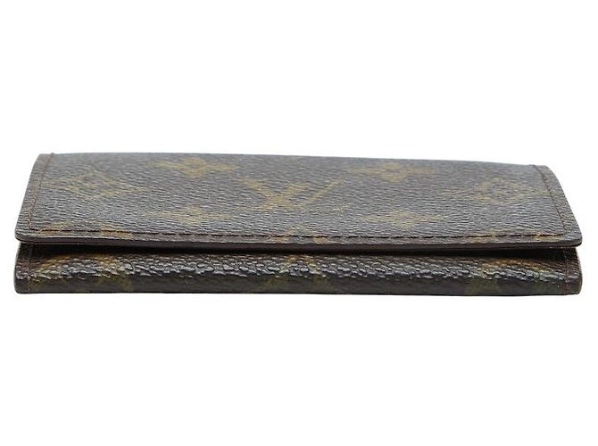 Louis Vuitton Monogram Enveloppe Carte de Visite Card Case Castaño - vista 3