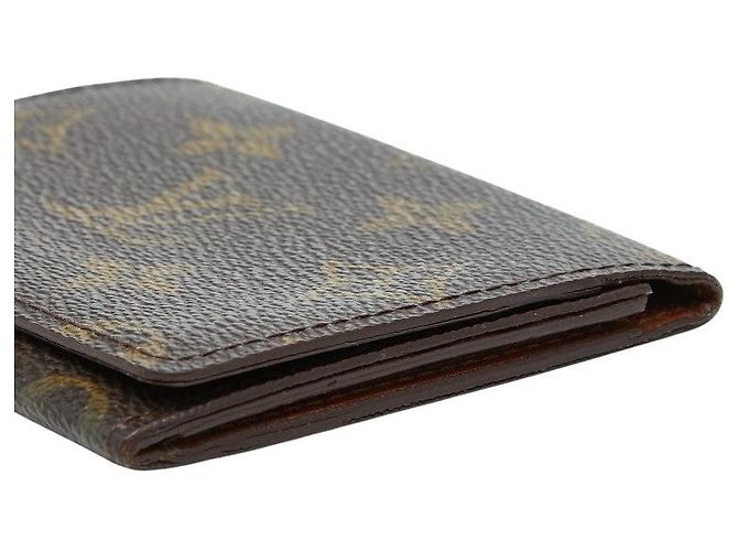 Louis Vuitton Monogram Enveloppe Carte de Visite Card Case Castaño - vista 4