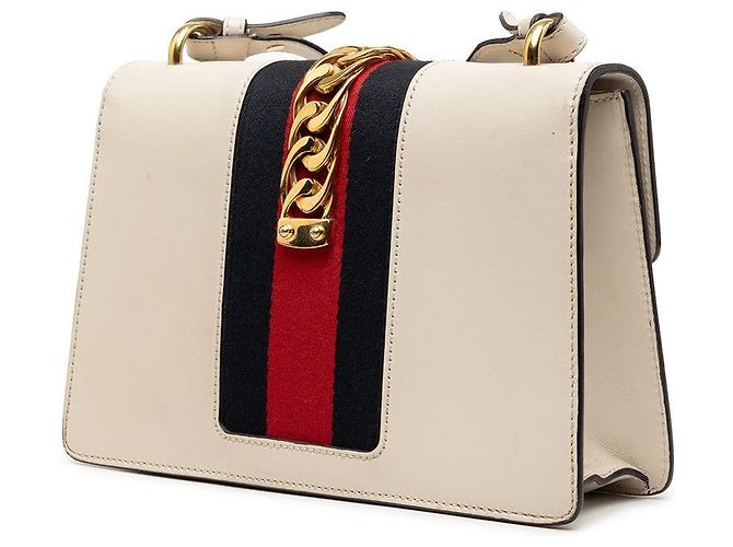 Borsa a tracolla Gucci Sylvie Bianco - vista 2