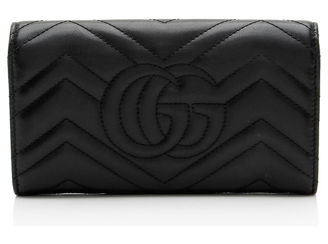 Gucci GG Marmont Continental Wallet aus gestepptem Leder Schwarz - Ansicht 3