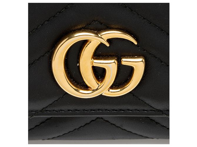 Gucci GG Marmont Continental Wallet aus gestepptem Leder Schwarz - Ansicht 7