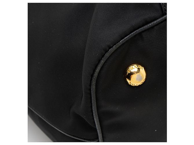 Tote Zip Prada Tessuto Preto - vista 10
