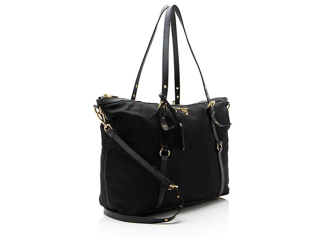 Tote Zip Prada Tessuto Preto - vista 2
